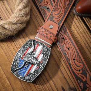 Cowboybälte med amerikansk flagga och Tjurspänne