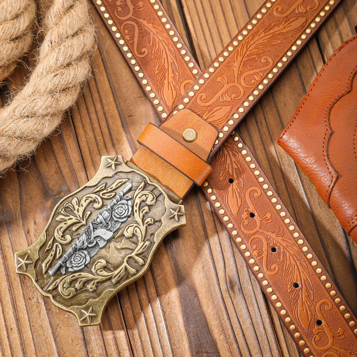 Cowboybälte med pistolmotiv