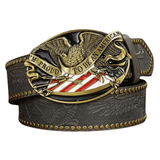 Cowboybälte "Proud to Be an American" Grå / 120cm