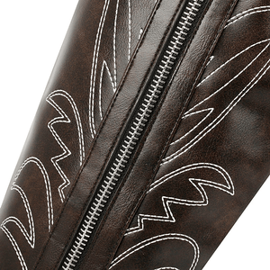 Cowboyboots med broderad design och chunky klack