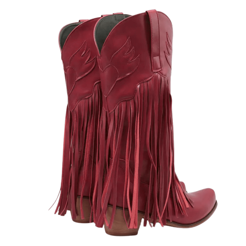 Cowboyboots med fransar och retrolook