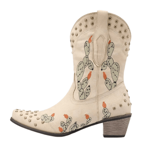Cowboyboots med Kaktusbroderi och Nitar för Dam