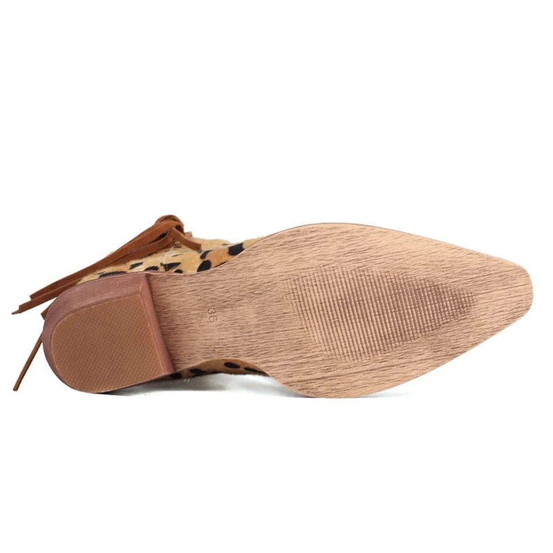 Cowboyboots med tryckt mönster