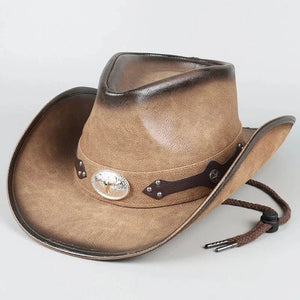 Cowboyhatt Herr Läder Modell6 / Ungefär 56-59cm