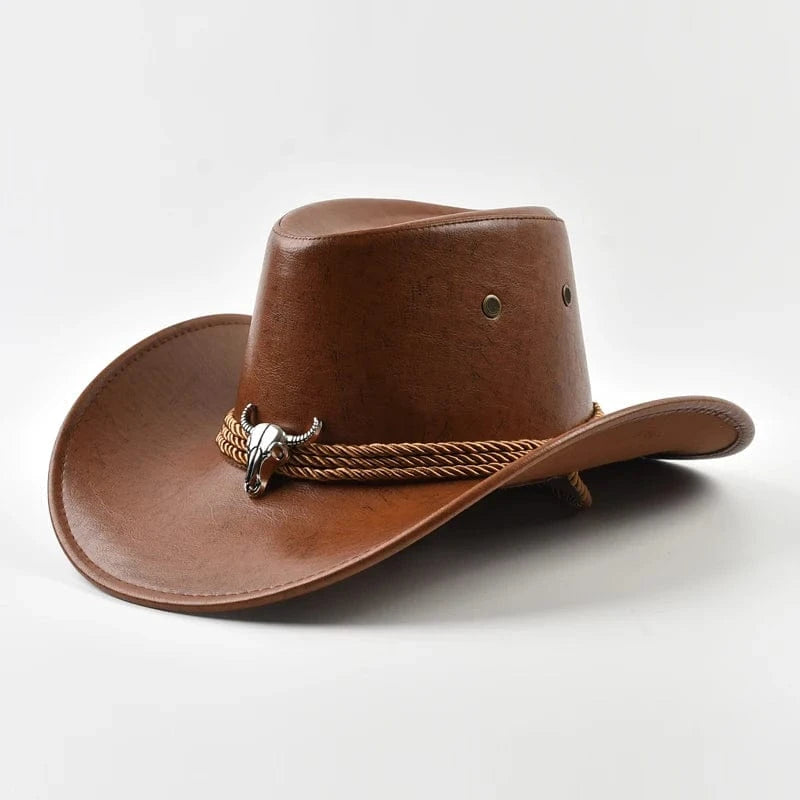 Cowboyhatt Herr med Tjurhuvud Khaki / One Size