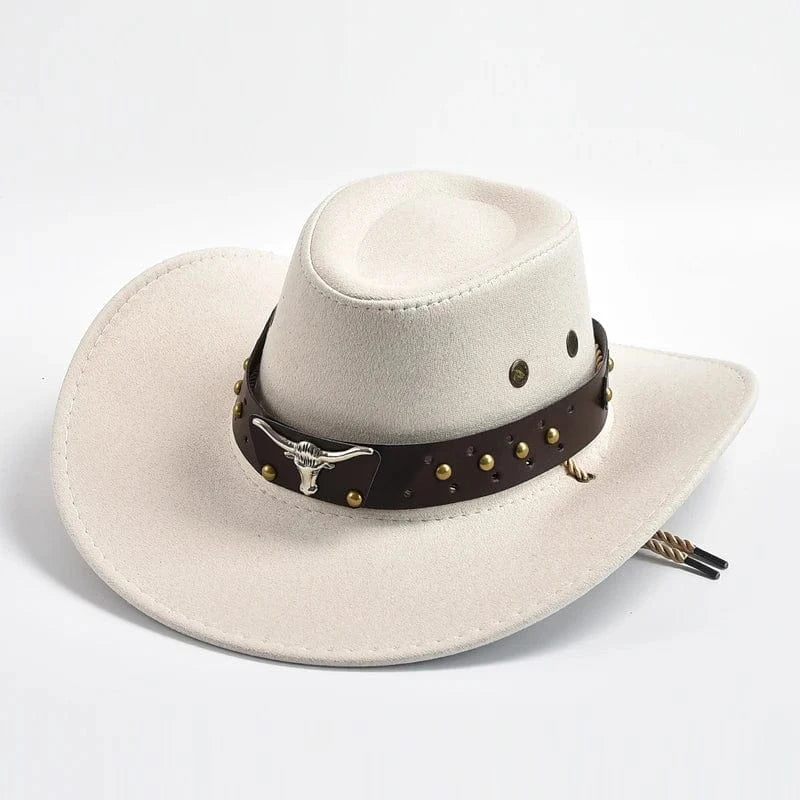 Cowboyhatt i konstmocka Elfenben / 56-58cm