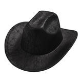 Cowboyhatt i vintageimitation av läder Svart / 56-58cm