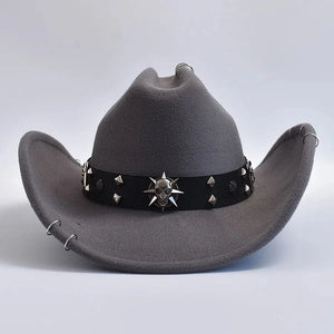 Cowboyhatt med dödskalle Grå / One Size
