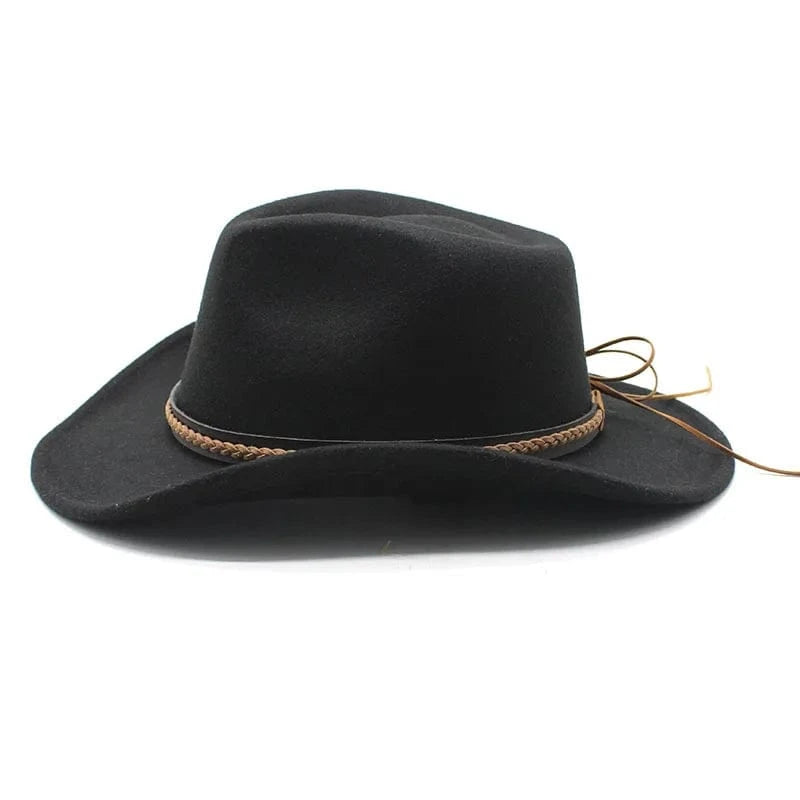 Cowboyhatt med läderfläta