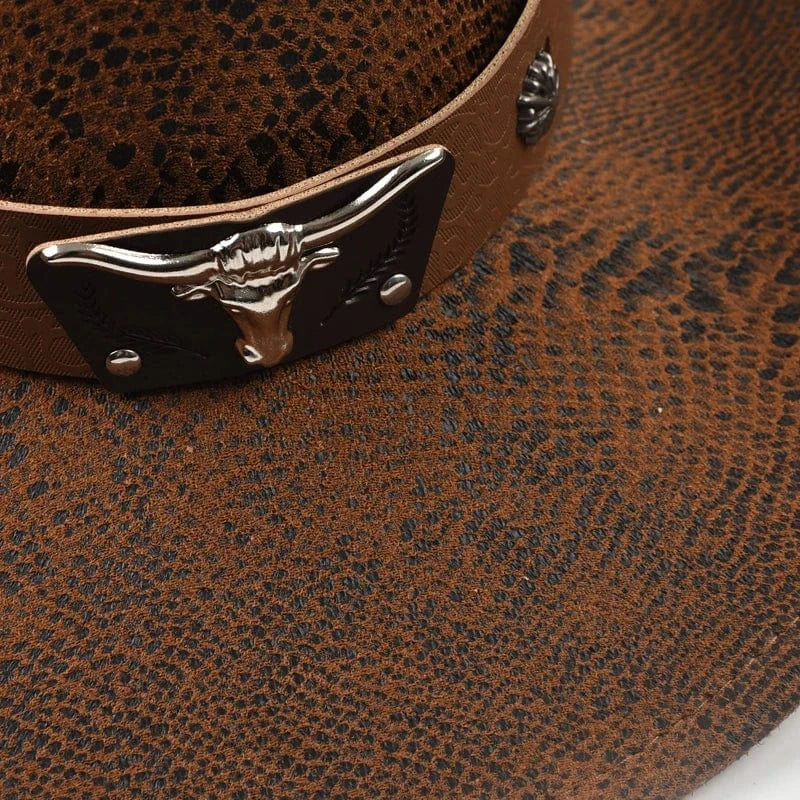 Cowboyhatt med Oxhuvud
