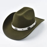 Cowboyhatt med Silverprydnad Armégrön / Kan justeras
