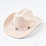 Cowboyhatt med Silverprydnad Beige / Kan justeras