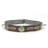 Cowboyhattband turkosconcho Brun / 1 stycke