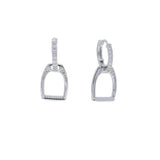 Delicate 100% 925 Sterling Silver fashion Horse Jewelry Simple Equestrian Horse Lover Hoop Earring Paved Mini CZ Dangle Earring silver