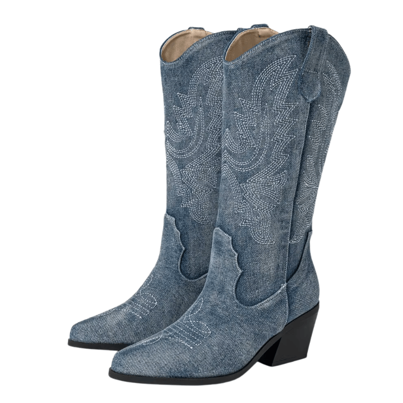 Denim cowboyboots dam