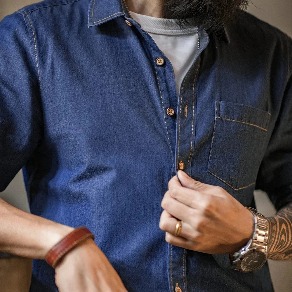 Denimskjorta Western klassisk