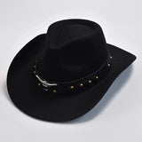 Elegant cowboyhatt i filt Svart / One Size