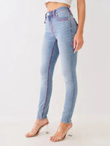 Embroidered jeans Blå / S