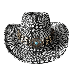 Etnisk Halmcowboyhatt Modell 4 / 56-58cm