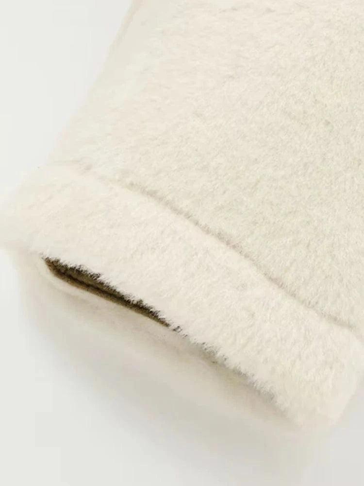 Fuskpäls jacka dam beige