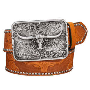 Herr westernbälte rektangulärt longhornspänn Brun / 120cm