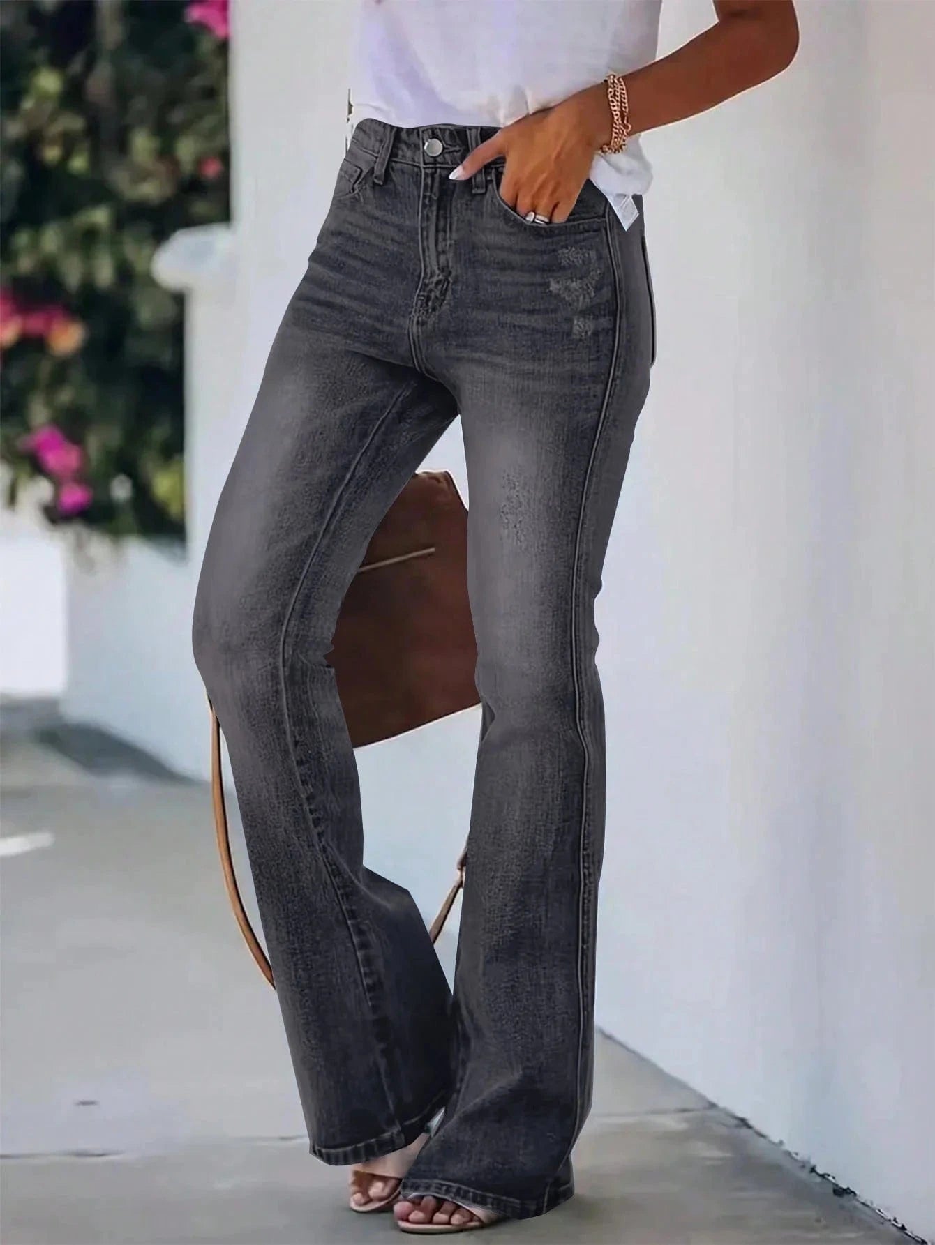 Högmidjade flare jeans