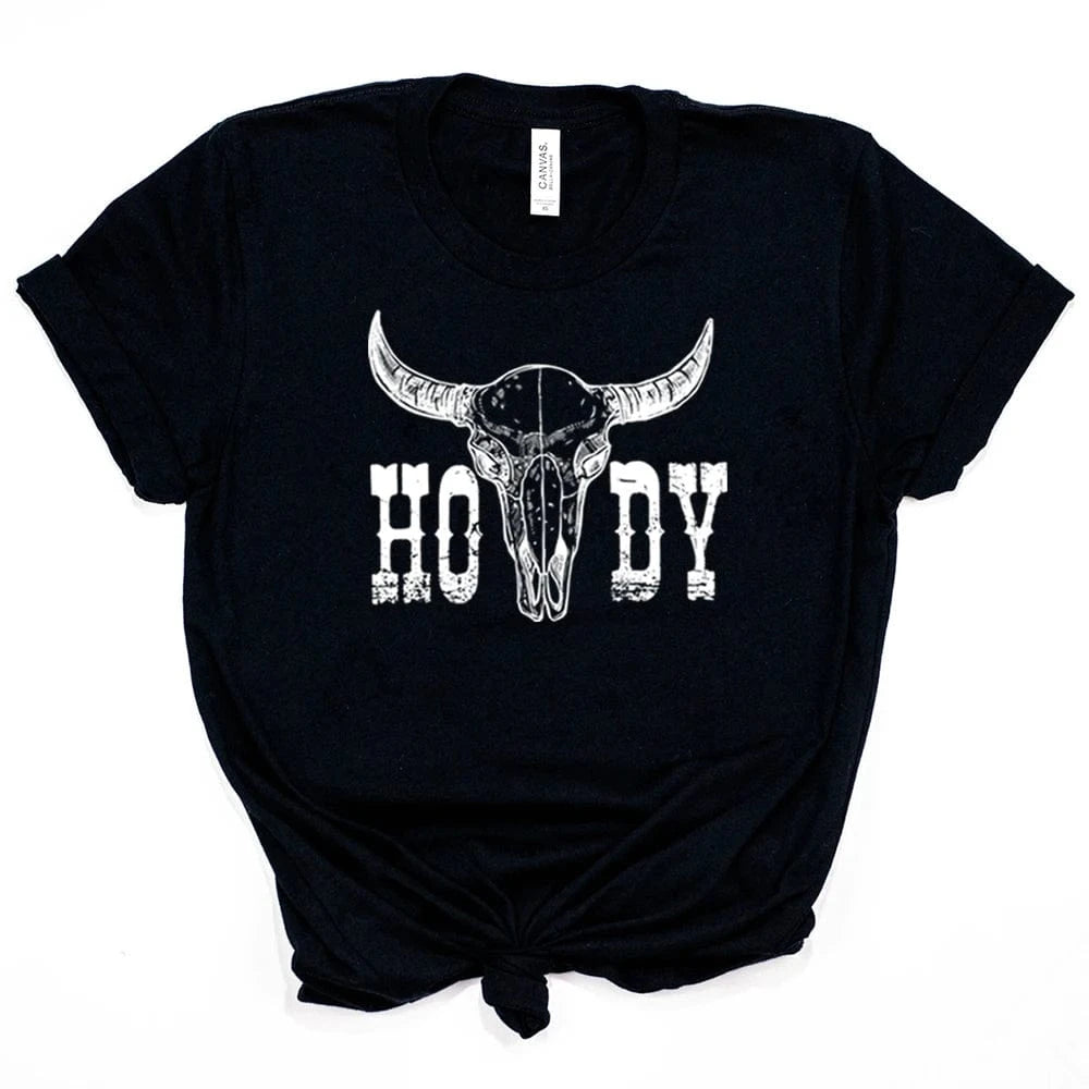 "Howdy" Western T-shirt Svart / S