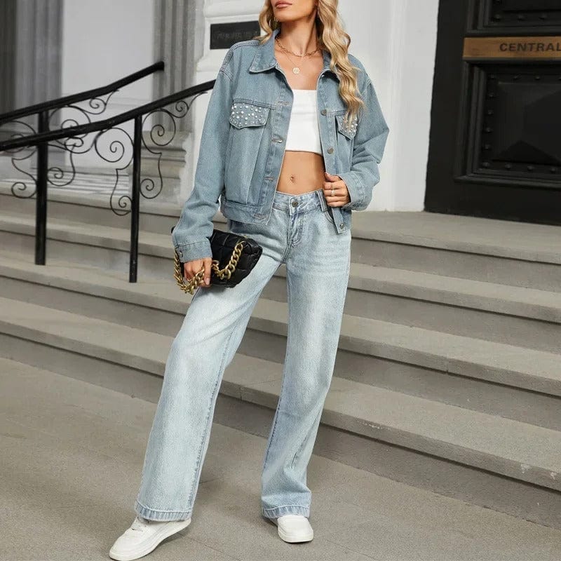 Jeans jacka ljusblå