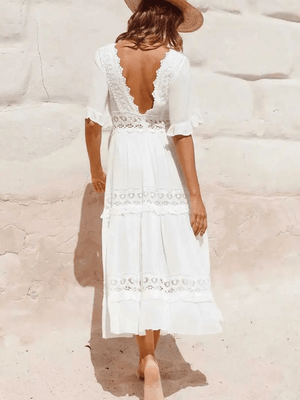 Klänning spets vit