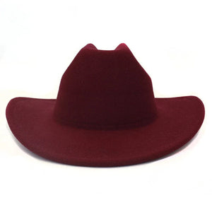Klassisk cowboyhatt filt Vinröd / 56-58cm