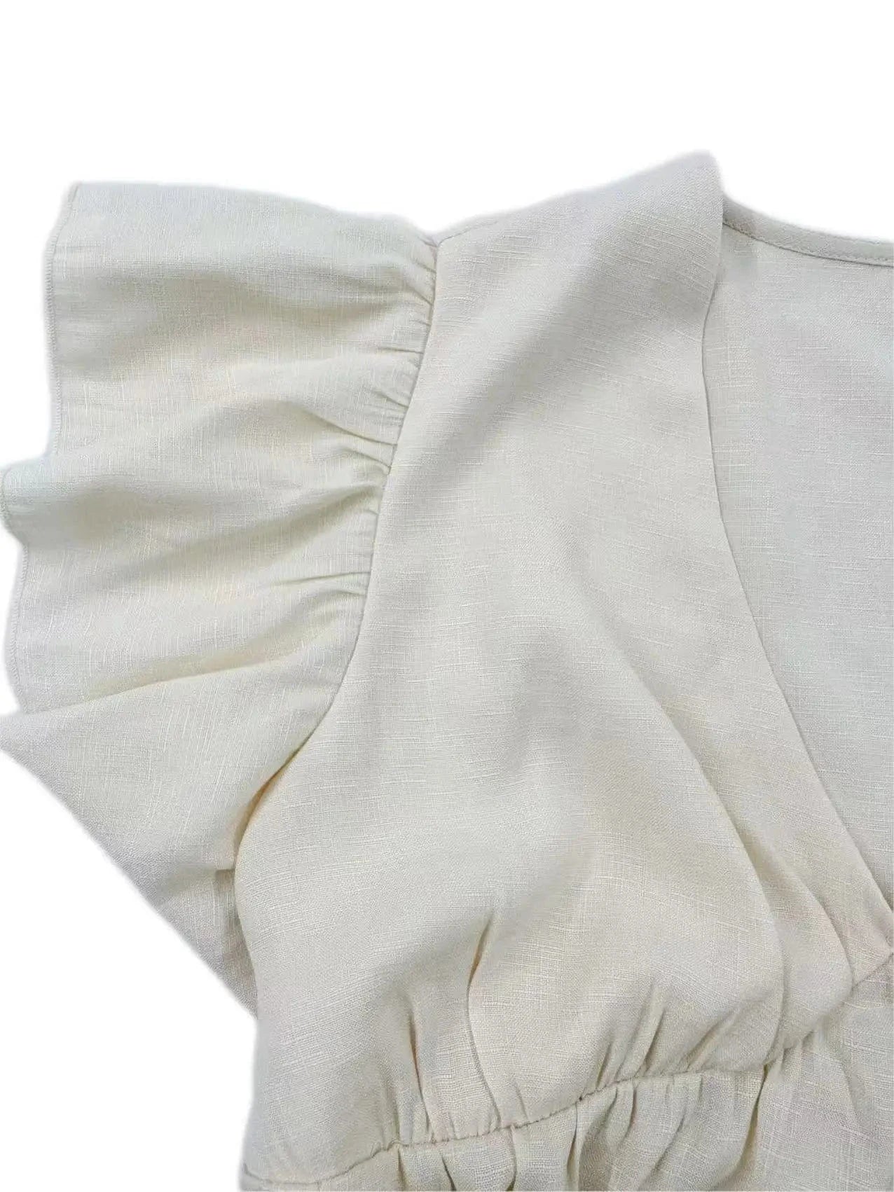 Kortärmad beige blus