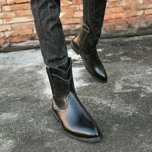 Låga cowboy boots herr