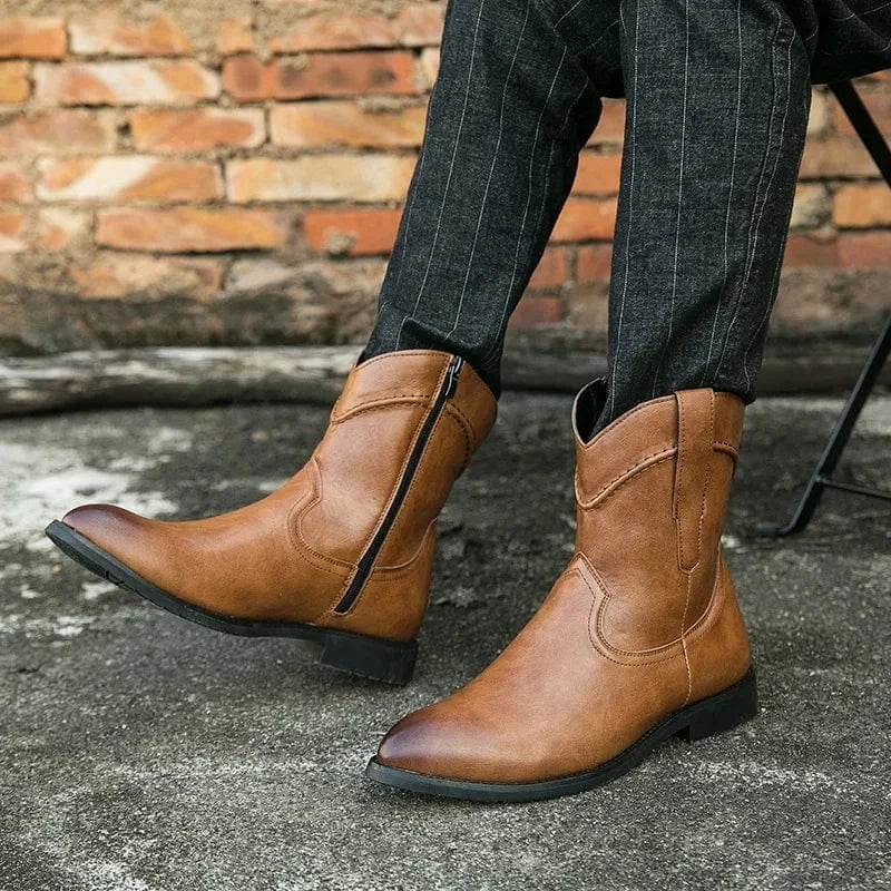 Låga cowboy boots herr