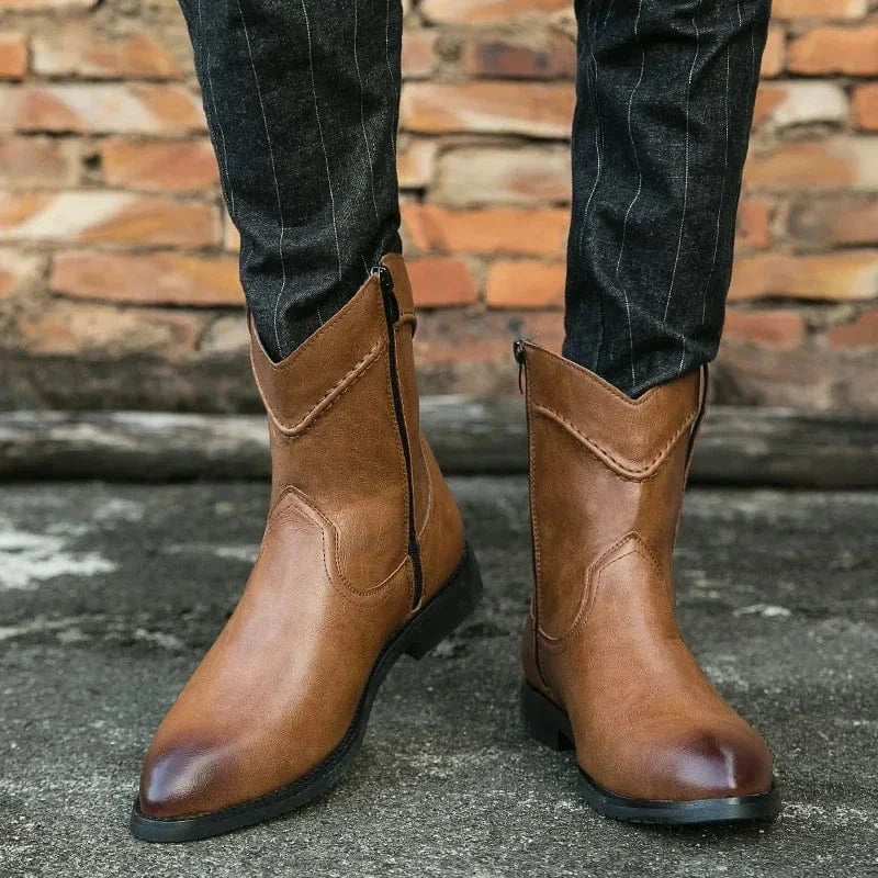 Låga cowboy boots herr
