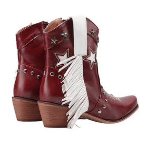 Låga Cowboyboots med Fransar och Stjärnor