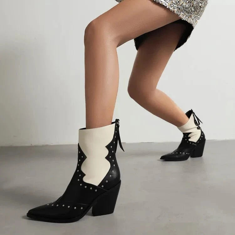 Låga Cowboyboots med Nitar för Dam