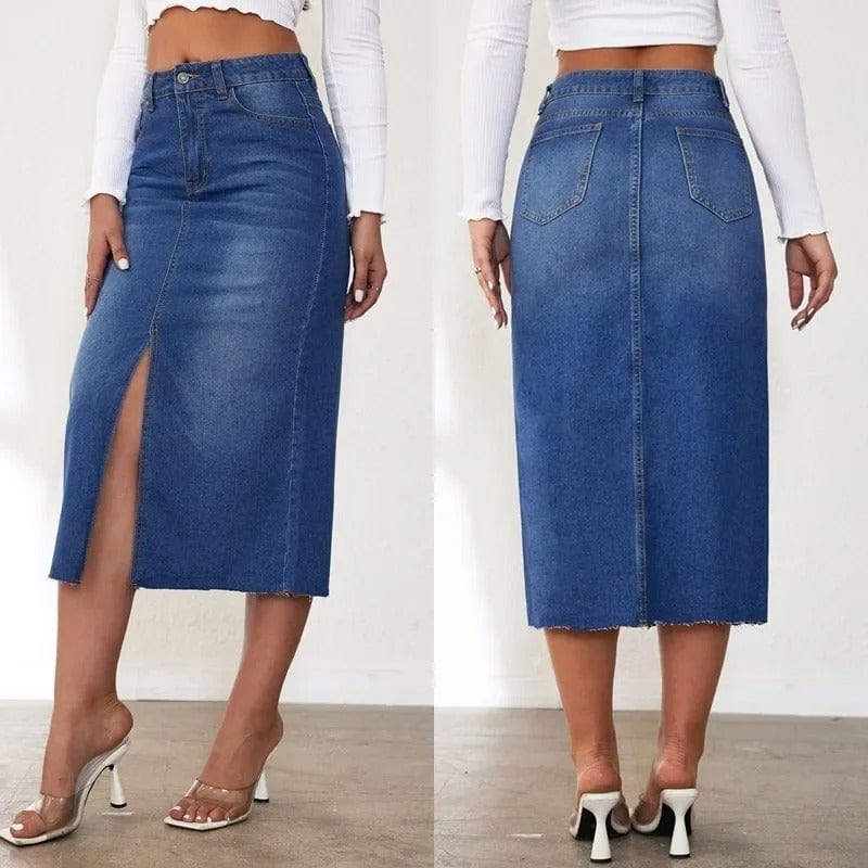 Lång Jeanskjol med Slits
