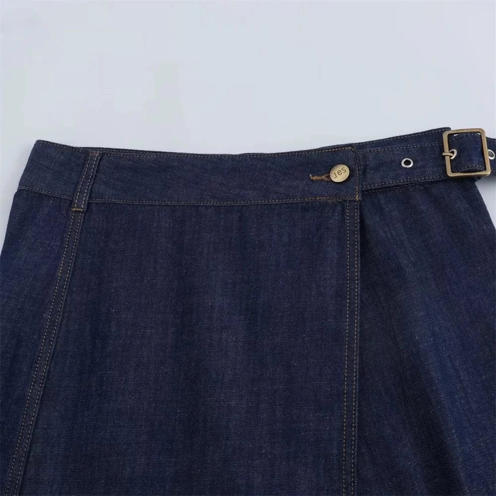 Lång Omlottkjol i Jeans