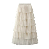 Lång tyllkjol med plisserade volanger Apikos / One size