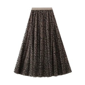 Leopard kjol dam Khaki / One Size