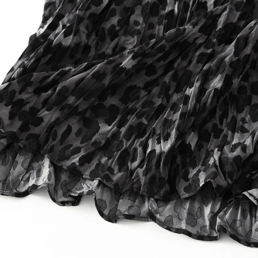 Leopard kjol lång