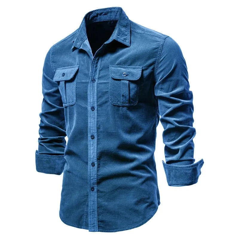 Manchester skjorta herr i slim fit Jeansblå / M