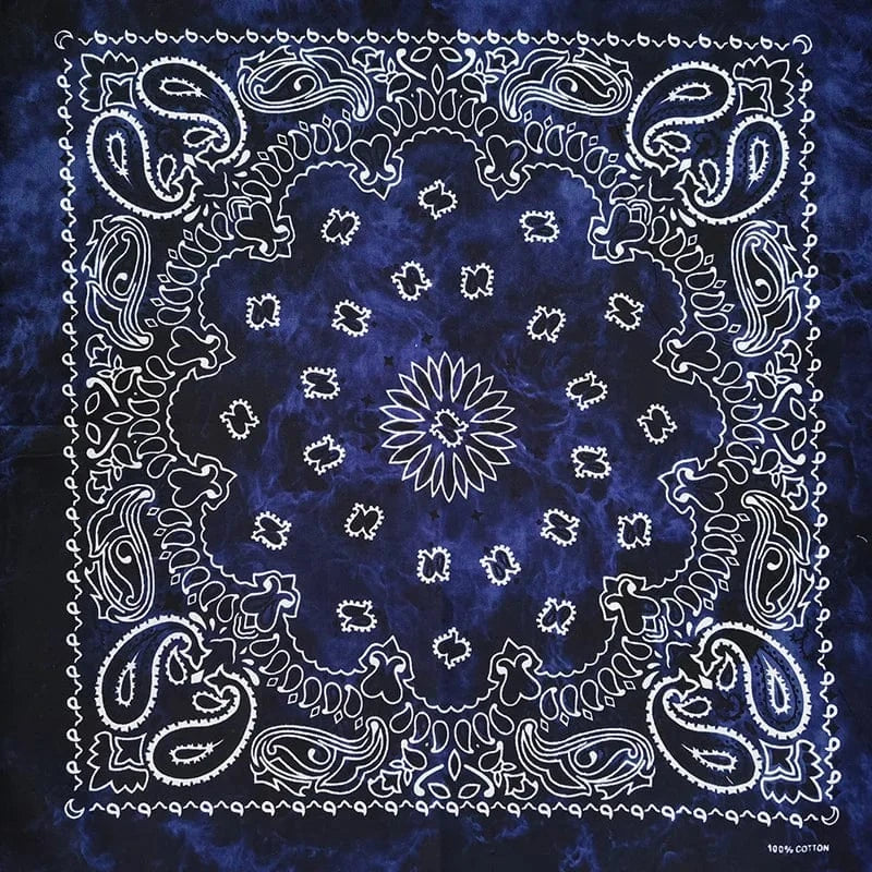 Marinblå Tie-Dye Paisley Bandana Marinblå