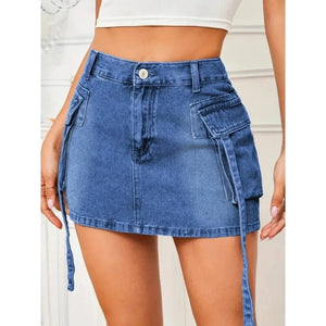 Minikjol jeans Blå / S