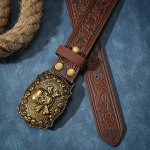 Mörkbrunt cowboybälte