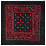 Paisley Svart Bandana Röd / 54cm-54cm