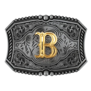 Personligt bokstav bältesspänne western stil metall Bokstav B