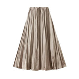 Plisserad satinkjol Khaki / One Size
