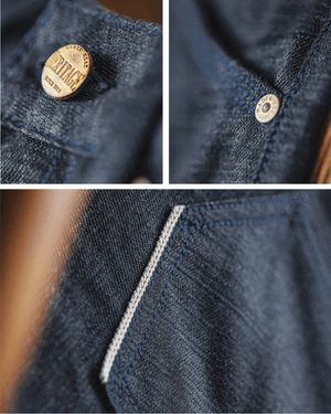 Raw denim jeans
