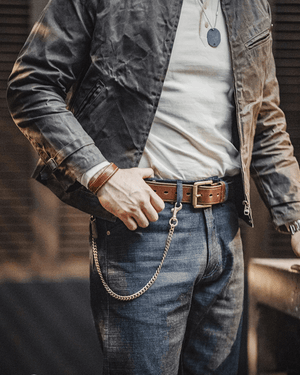 Raw denim jeans